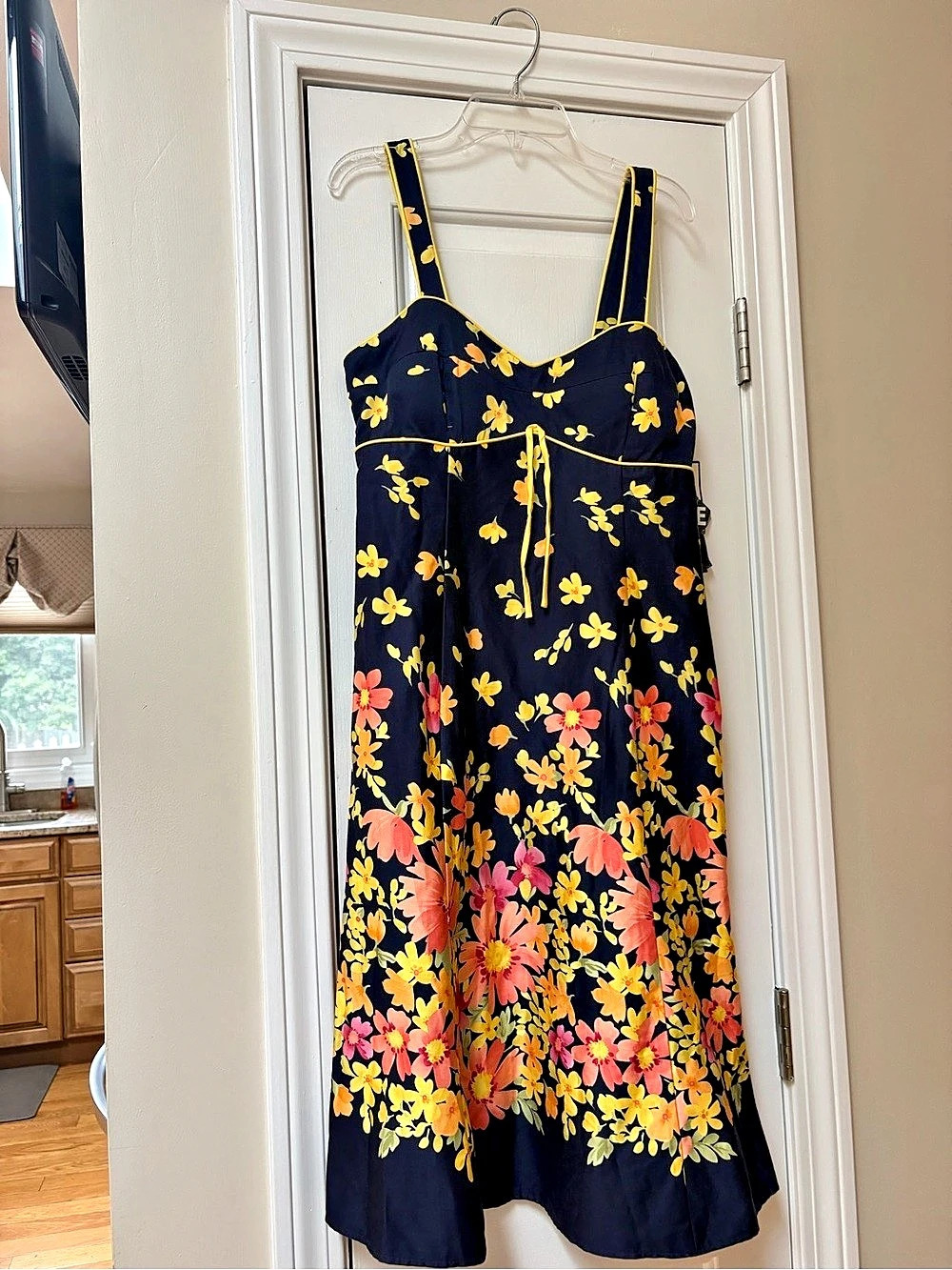 madisonleigh Floral Midi Dress in Blue & Yellow Size 6 NWT